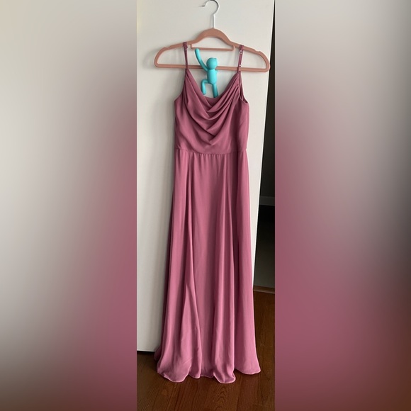 David’s Bridal Celebrate - Long Cowl Neck Spaghetti in Chianti - Picture 1 of 4